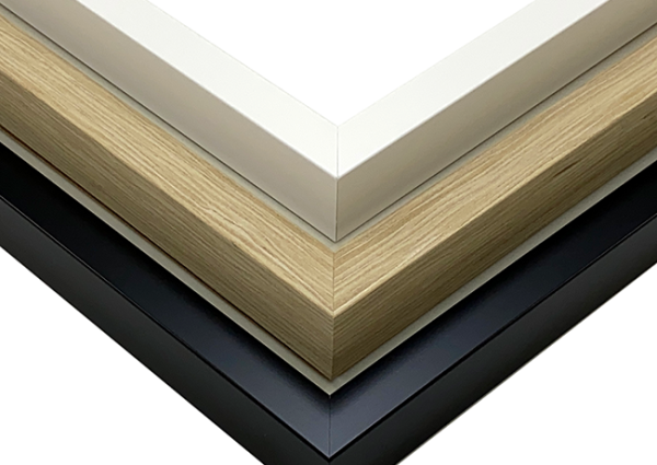 Frame colours, wood, white and black